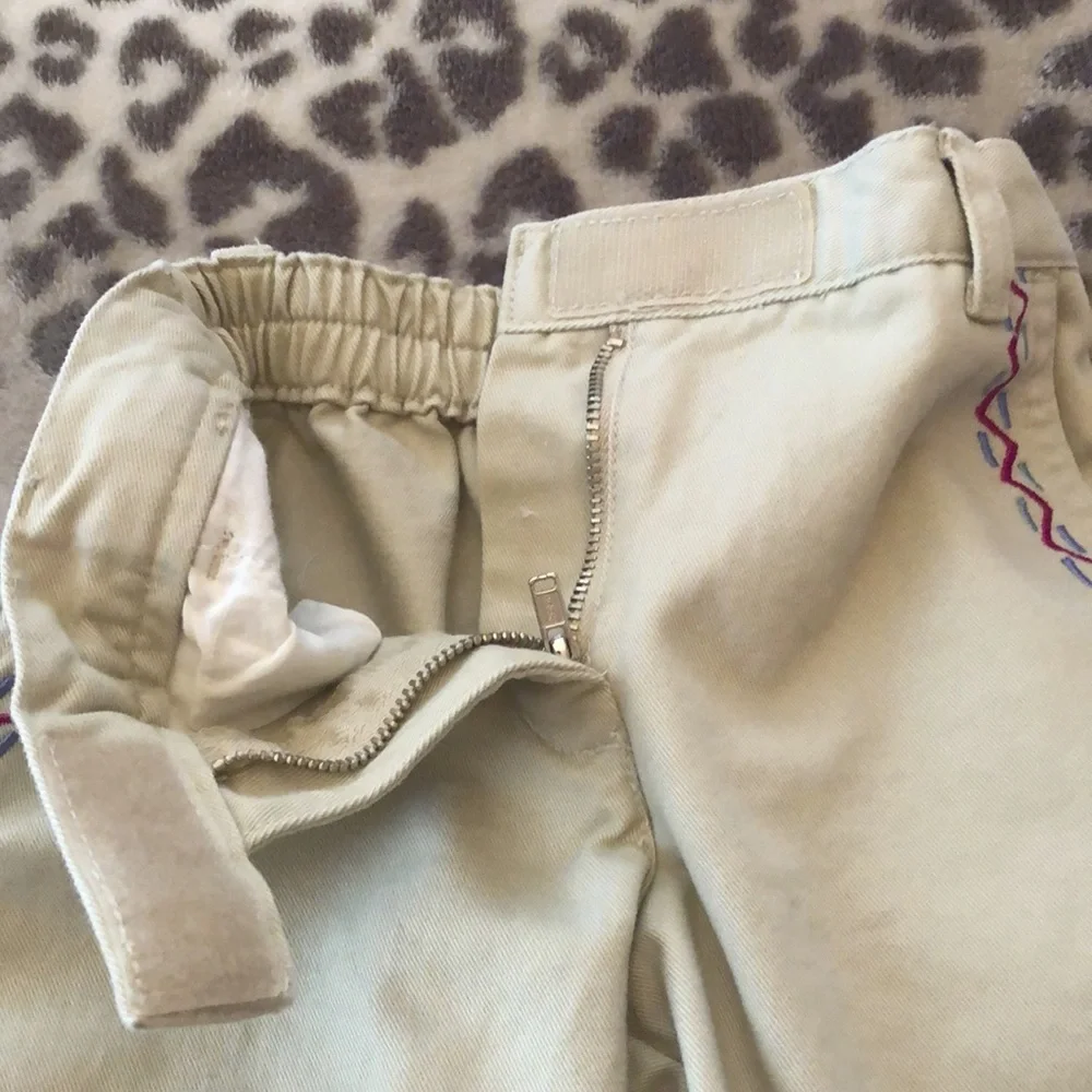 2000 Gymboree Tan Khaki Embroidered Pants Size Small 3 Years